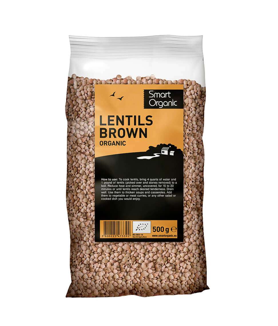 Smart Organic Brown Lentils 500g