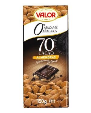 Valor 70% Dark Choc Almonds 150g