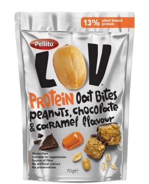 Pellito Protein Oat Bites Peanut, Choc & Carmel 70g