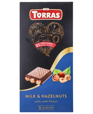 Torras Zero Milk and Hazelnut Chocolate 150g